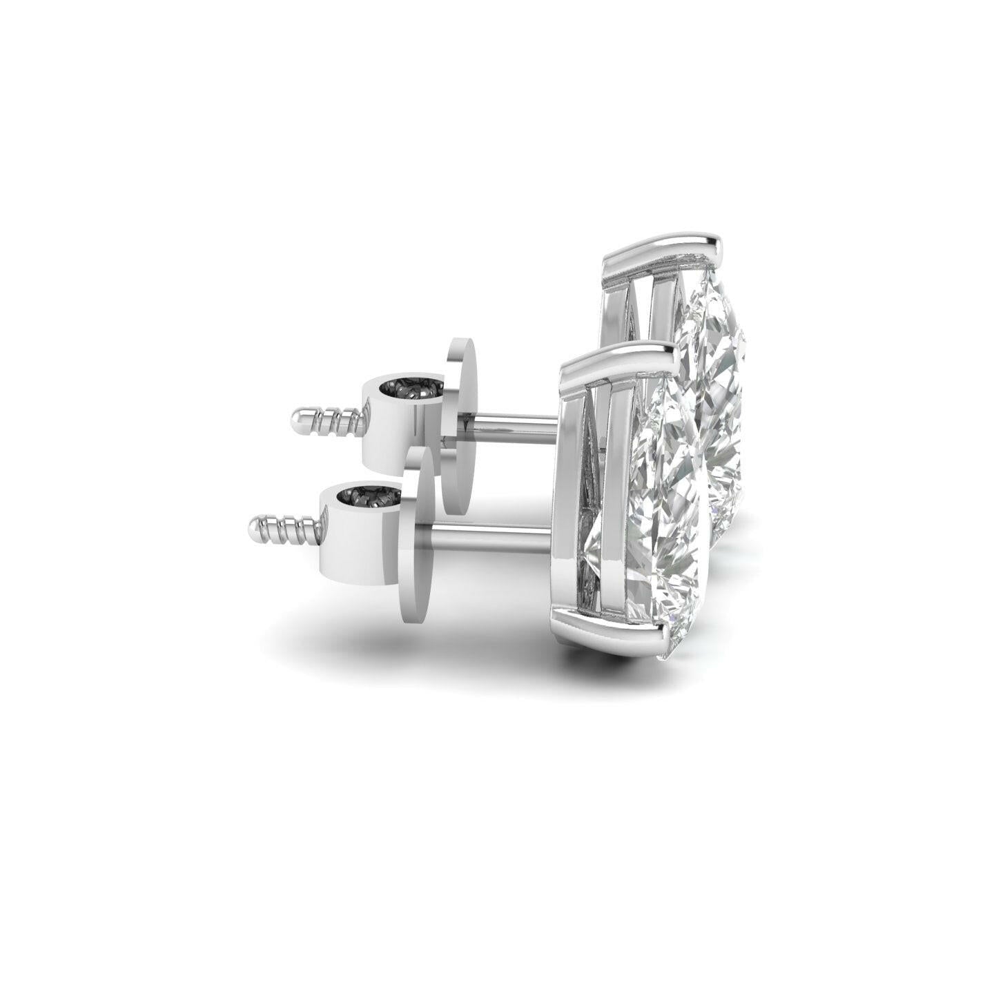 14K Gold Studded TW 4 Carat E Color VS1 Clarity Lab Grown Diamond Studs.